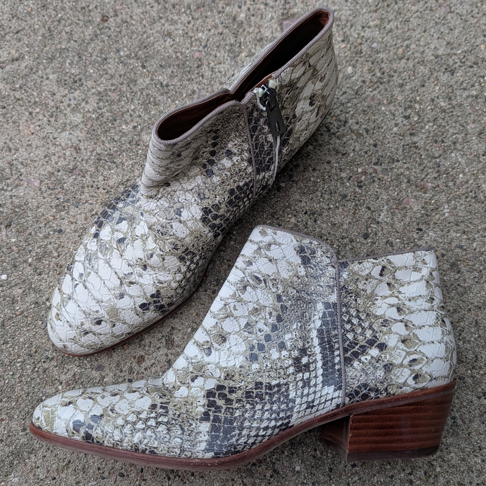 Sam Edelman Petty Python Leather Ankle Boot Booti… - image 1